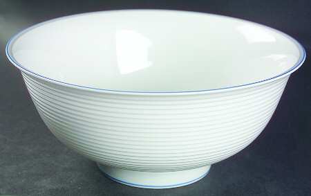 Damask Blue 9" Round Vegetable Bowl