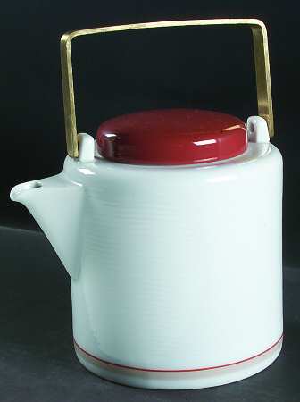 Damask Red Teapot & Lid
