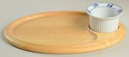 DAN14 2 Piece Chip & Dip Set w/Wood Tray