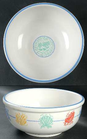 Seascape 8" Round Vegetable Bowl