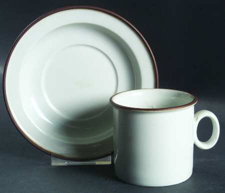 Epoch Brown Flat Cup & Saucer Set