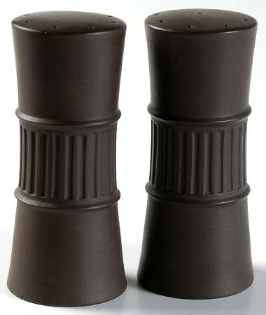 Flamestone Fluted Brown (Older) Salt & Pepper Set