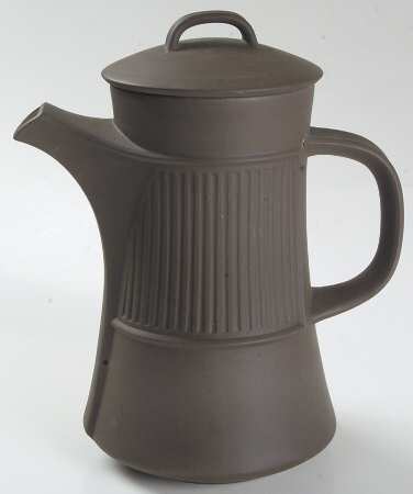 Flamestone Fluted Brown (Older) Small Coffee Pot & Lid