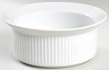 Fluted White Cafe 7" Round Vegetable Bowl
