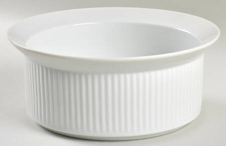 Fluted White Cafe 9" Round Vegetable Bowl