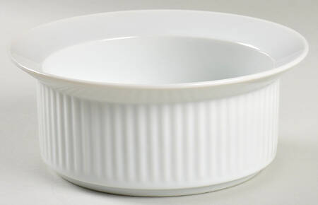 Fluted White Cafe 6" Round Vegetable Bowl