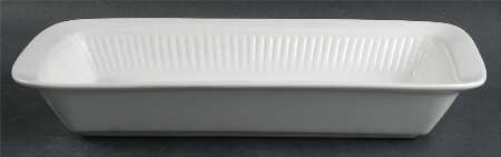 Fluted White Cafe 12" Rectangular Baker