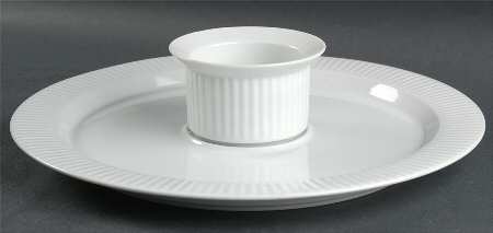 Fluted White Cafe (2 Piece) Chip & Dip Set