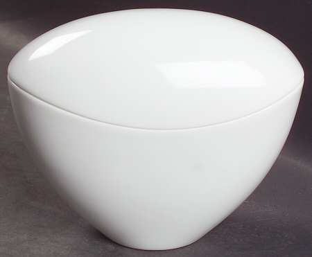 Franck White Sugar Bowl & Lid