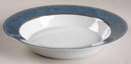 Gridworks Blue (Bands and Squares Rim) Rim Soup Bowl