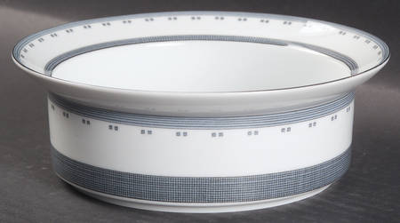 Gridworks Blue (Bands and Squares Rim) Rim Cereal Bowl