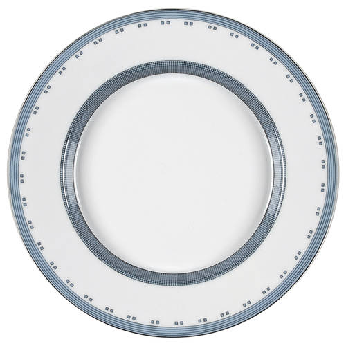 Gridworks Blue (Bands and Squares Rim) Bread & Butter Plate