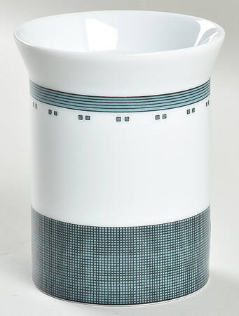 Gridworks Blue (Bands and Squares Rim) Sugar Bowl No Lid