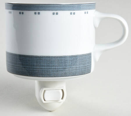 Gridworks Blue (Bands and Squares Rim) 1 5/8" + cup (H) Night Light/Cup HC