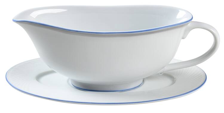Jacquard Blue Gravy Boat & Underplate