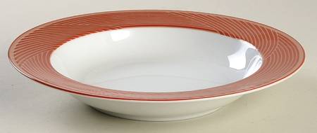 Jacquard-Red Large Rim Soup Bowl