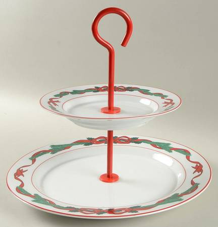 Jul Tidings 2 Tiered Serving Tray (Dinner & Salad Plate)