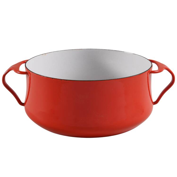 Kobenstyle Red (Older) 2 Quart Metal Covered Casserole, No Lid