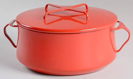 Kobenstyle Red (Older) 4 Quart Metal Covered Casserole