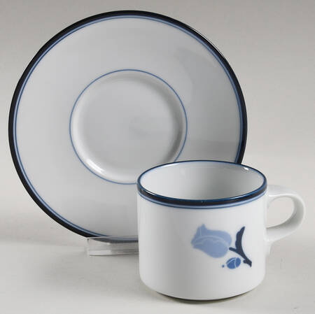 La Tulipe Blue Flat Cup & Saucer Set