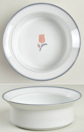 La Tulipe Grey Rim Cereal Bowl