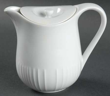 Linea White (Ribbed) Creamer & Lid