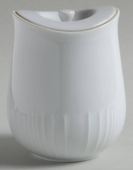 Linea White (Ribbed) Sugar Bowl & Lid