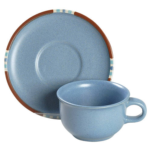 Mesa Sky Blue Flat Cup & Saucer Set