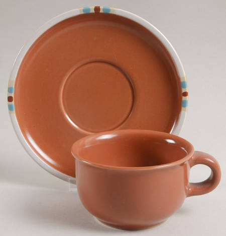 Mesa Terra Cotta Flat Cup & Saucer Set