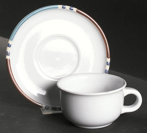 Mesa White Sand (Made in Portugal) Flat Cup & Saucer Set