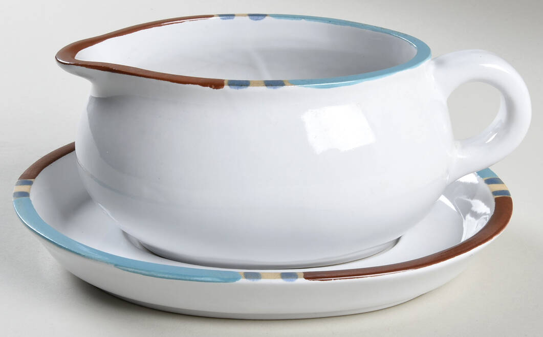 Mesa White Sand (Made in Portugal) Gravy Boat & Underplate