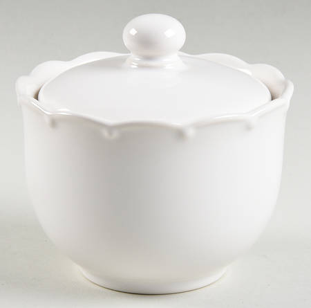 Miss Match White Sugar Bowl & Lid