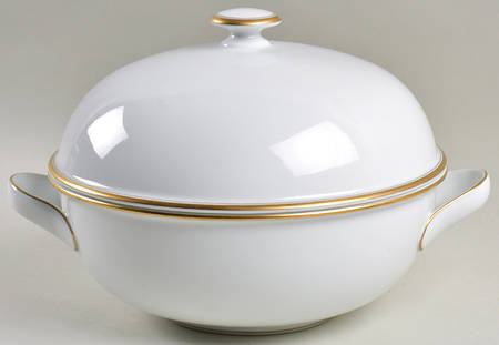 Monogram Gold Round Covered Vegetable