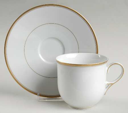 Monogram Gold Flat Cup & Saucer Set