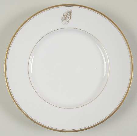 Monogram Gold Accent Salad Plate Mono "B"
