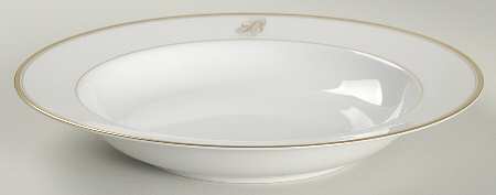 Monogram Gold Rim Soup Bowl