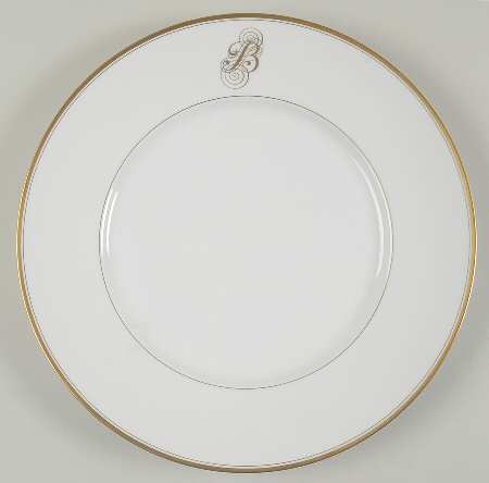 Monogram Gold Accent Dinner Plate Mono "B"