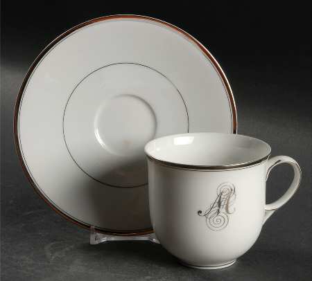 Monogram Platinum Flat Cup & Saucer Set