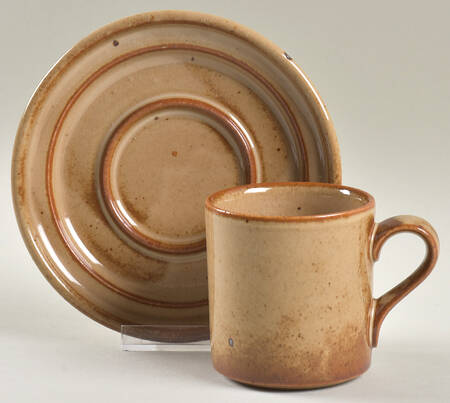 Nielstone Spice Tan Flat Demitasse Cup & Saucer Set