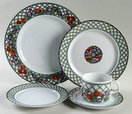 Nordic Garden-Lattice & Ribbon 5 Piece Place Setting