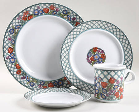Nordic Garden-Lattice & Ribbon 4 Piece Place Setting