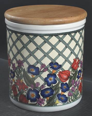 Nordic Garden-Lattice & Ribbon 6" Storage Jar & Lid