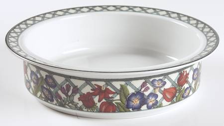Nordic Garden-Lattice & Ribbon 7" Round Vegetable Bowl