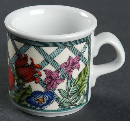 Nordic Garden-Lattice & Ribbon Flat Demitasse Cup