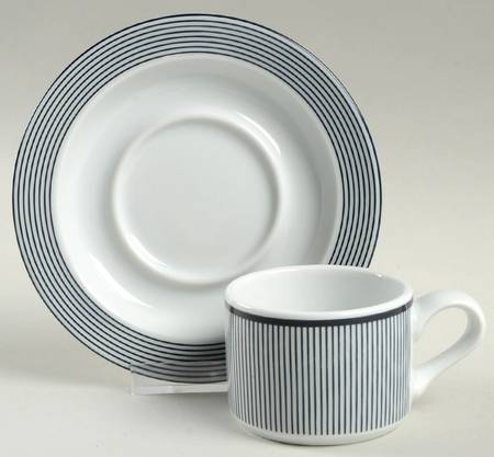 Ringsted Blue Flat Demitasse Cup & Saucer Set