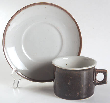 Rondo Brown Flat Cup & Saucer Set by Dansk