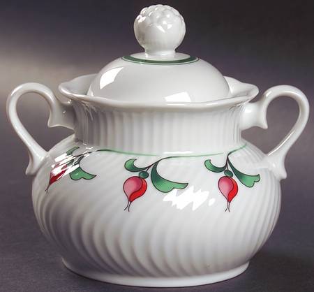 Rosebud Sugar Bowl & Lid