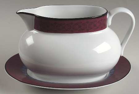 Ruby Flowers Gravy Boat & Underplate
