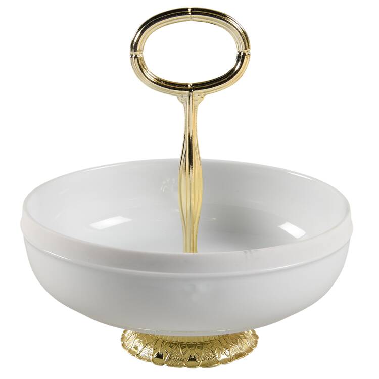Statement 6"-7" Handled Footed Nut Dish HC