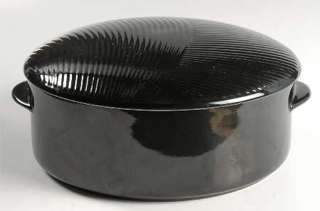 Tapestries Midnight Black 2 Qt Round Covered Casserole by Dansk